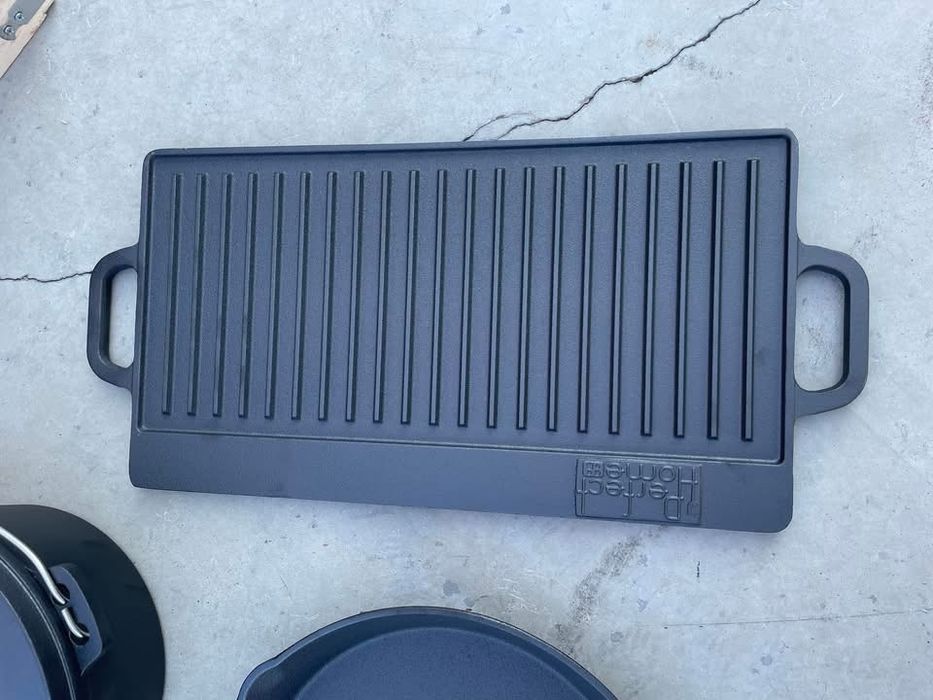 Set BBQ 6+1 piese în cutie de lemn, fontă, Perfect Home 28340