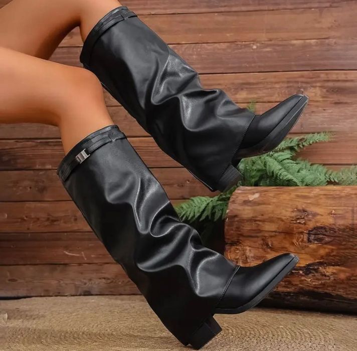 Високи кожени ботуши нови 39-40