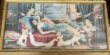 Картина "Дамата с амурчета" – 40х80 см с рамка