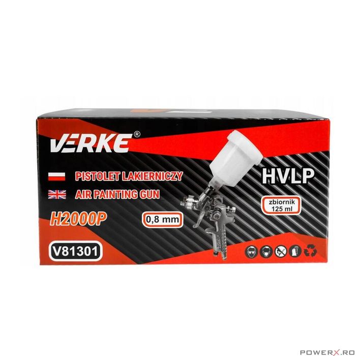 Pistol de vopsit pentru retusuri, duza 0.8mm, 125ml, prindere 1/4'',