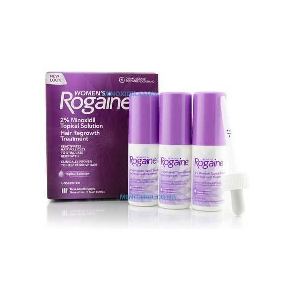 Minoxidil Rogaine 2%, Femei, Tratament 3 Luni  (Pipeta inclusa)