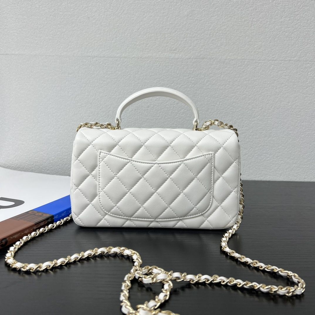 Geanta Chanel 20cm alb, tip Premium