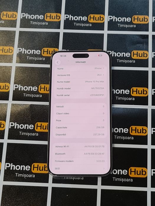 Iphone 15 pro max 256GB, folosit,stare excelentă