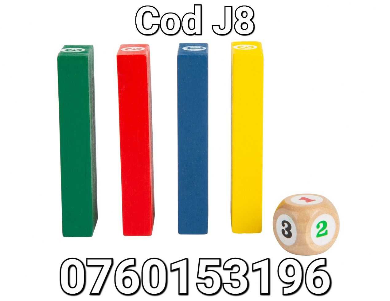 Joc-Turn Instabil colorat din lemn cu cifre si zaruri - J8