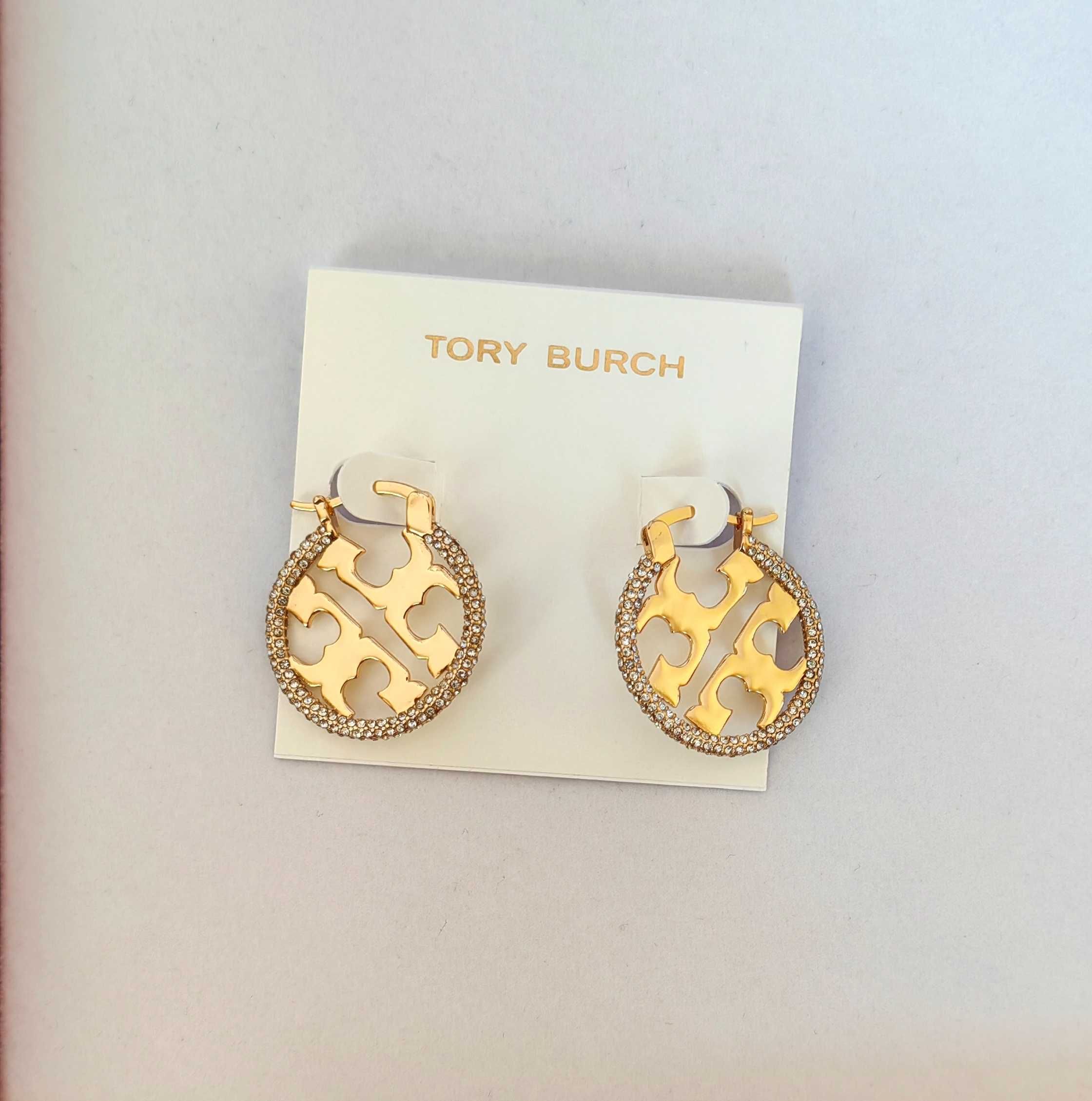 Златисти обеци Tory Burch - Miller hoop earrings