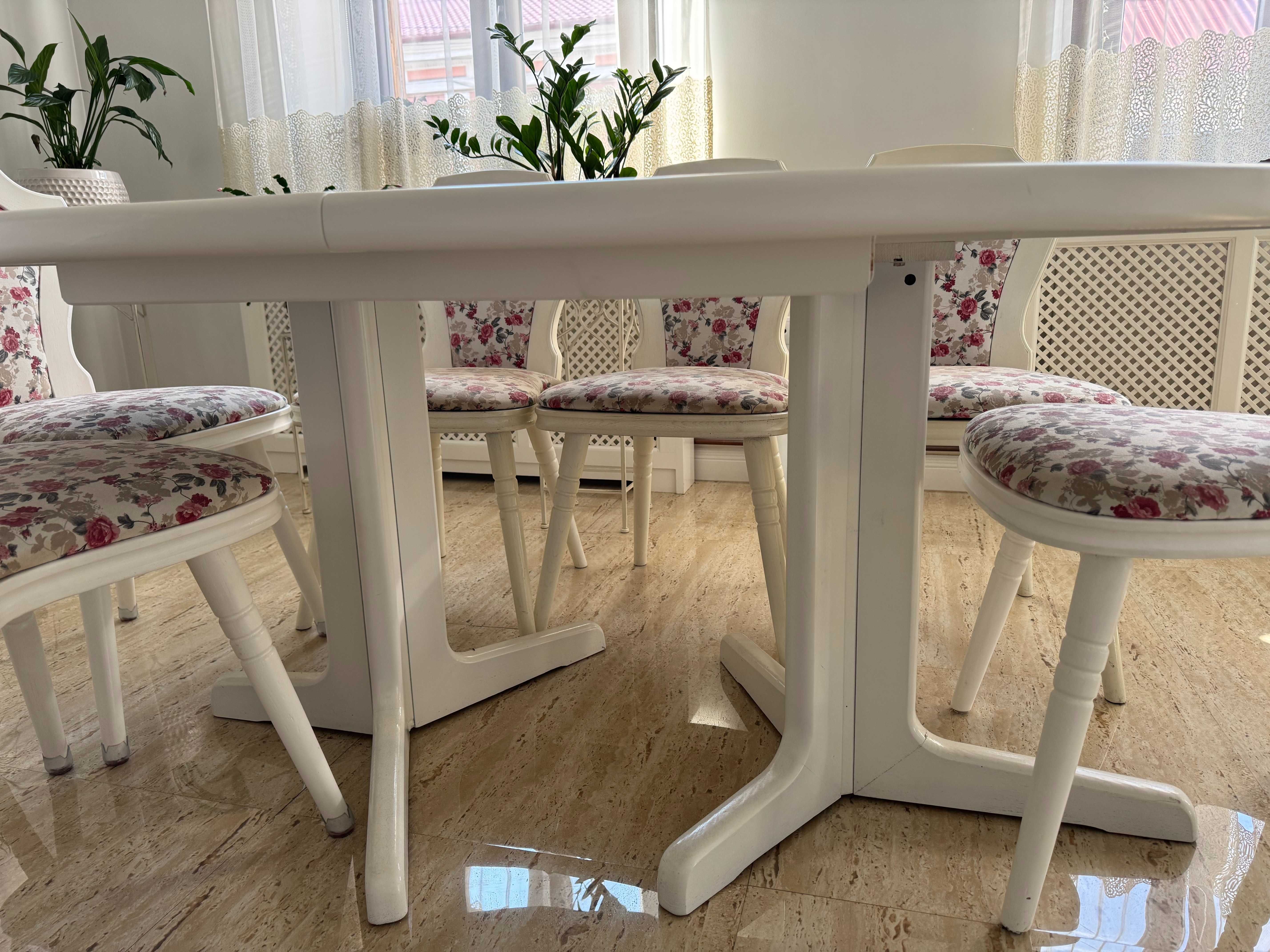 Masa superba lemn masiv, extensibila +12 scaune