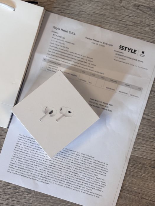 AirPods Pro 2, factura+punga cadou