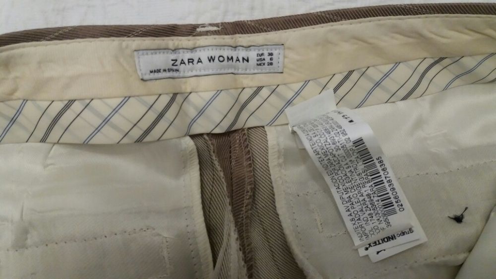ZARA Pantaloni evazati dama stofa bej mărime 38 noi Curier OLX