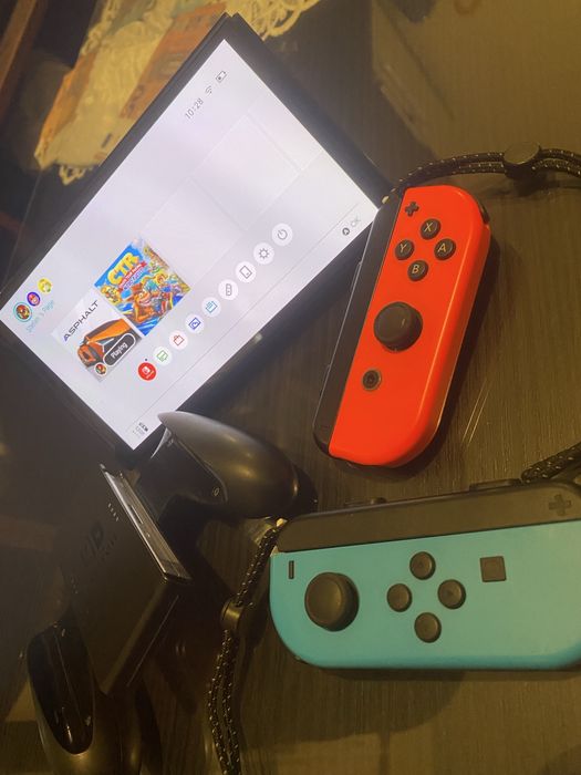 Consola NINTENDO Switch OLED (Joy-Con Neon Red/Neon Blue) Super pret