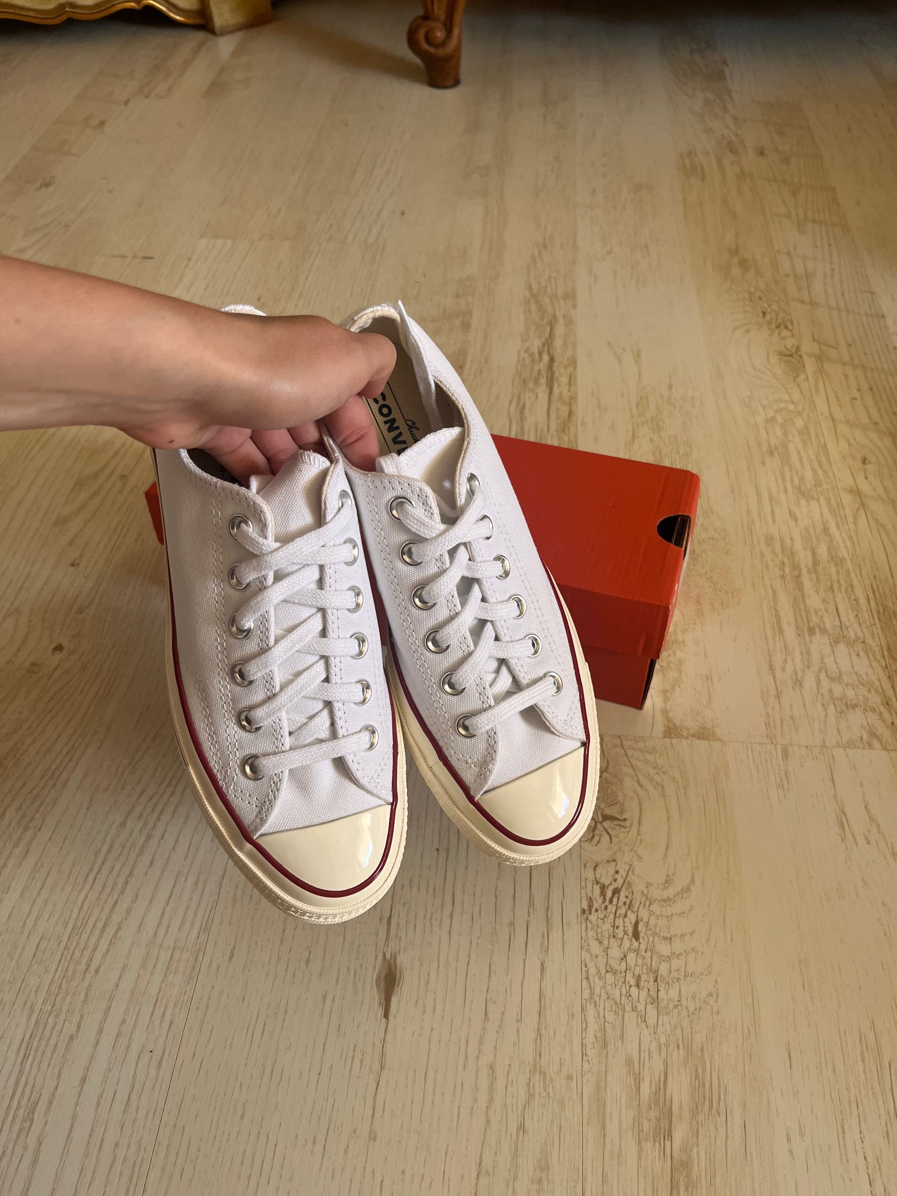converse бели ниски кецове