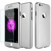 Capac de protectie Full cover 360° pentru Apple Iphone 8, argintiu