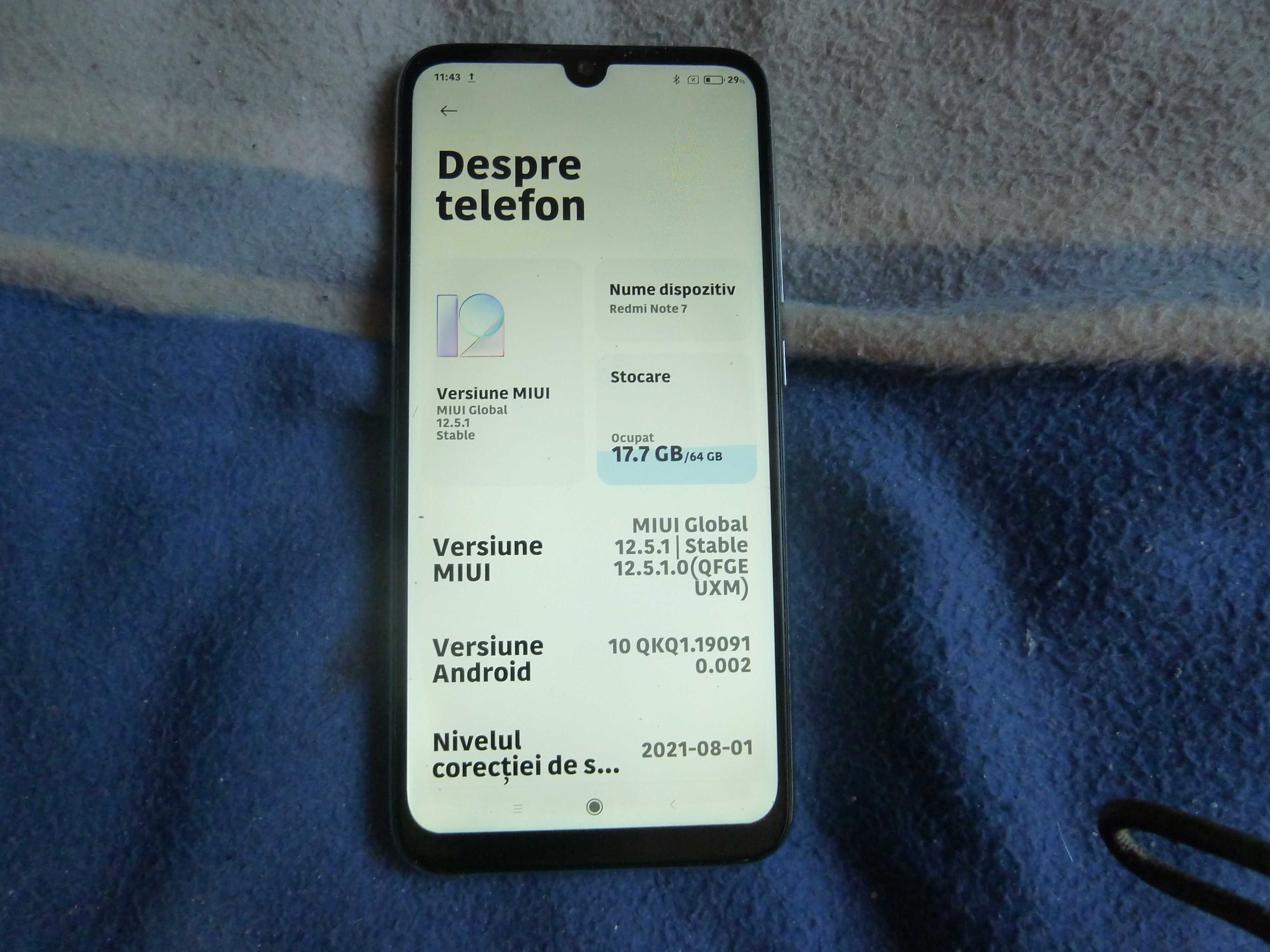 xiaomi redmi note 7,ram4gb/64gb,dual sim 4G,cam48MP,stare buna