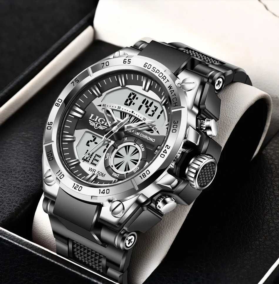 Водоустойчив кварцов мъжки часовник LIGE Sports Watch
