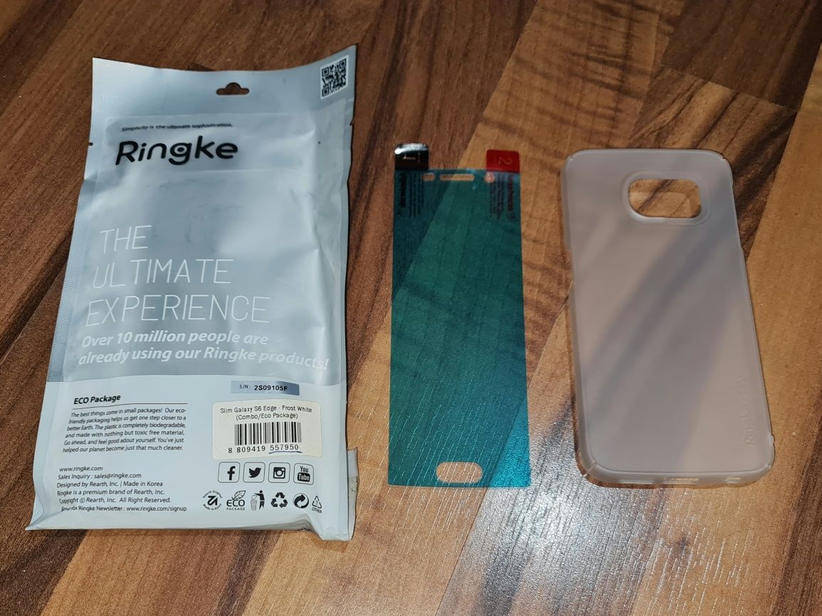 Husa + folie originala Ringke Combo Slim Cover Samsung Galaxy S6 Edge