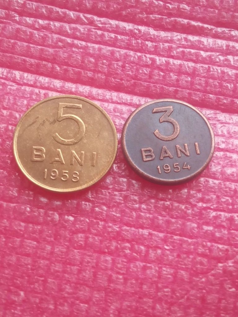 3 bani 1954 și 5 bani 1958