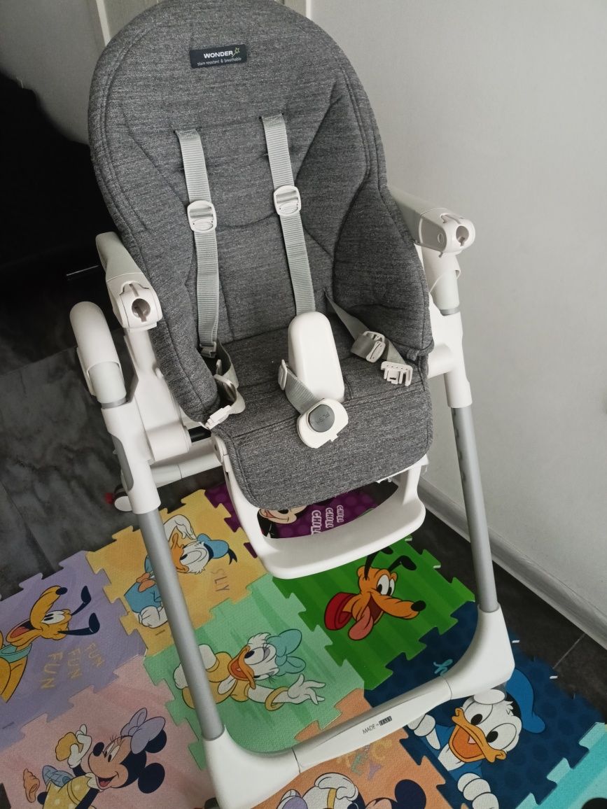 Стол за хранене Prima Pappa Follow me  сив текстил