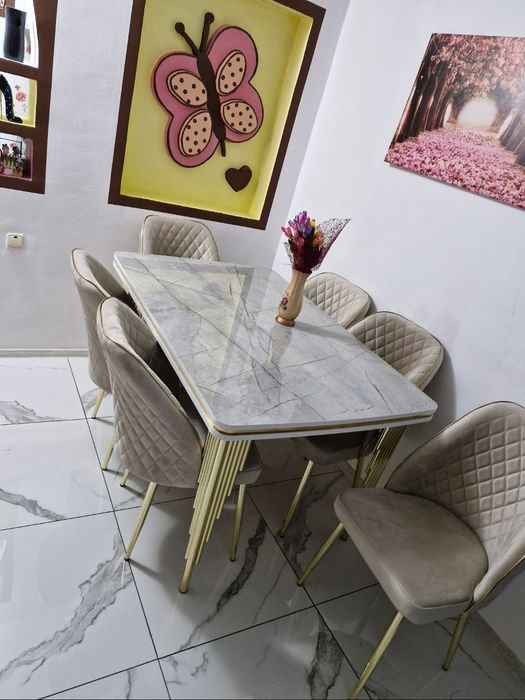 Masa  bucatarie cu 6 scaune