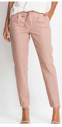 Pantaloni din in,roz pudra eleganti,comozi,L