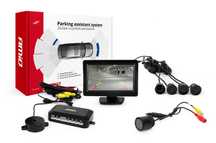 Senzori parcare spate cu camere video HD-301-IR si display TFT 4,3inch, 12V, senzori negru