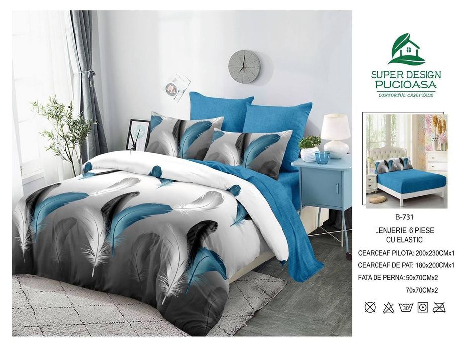 Lenjerii finet 6 piese complete cearceaf pe elastic !! 
Potrivit pt pa