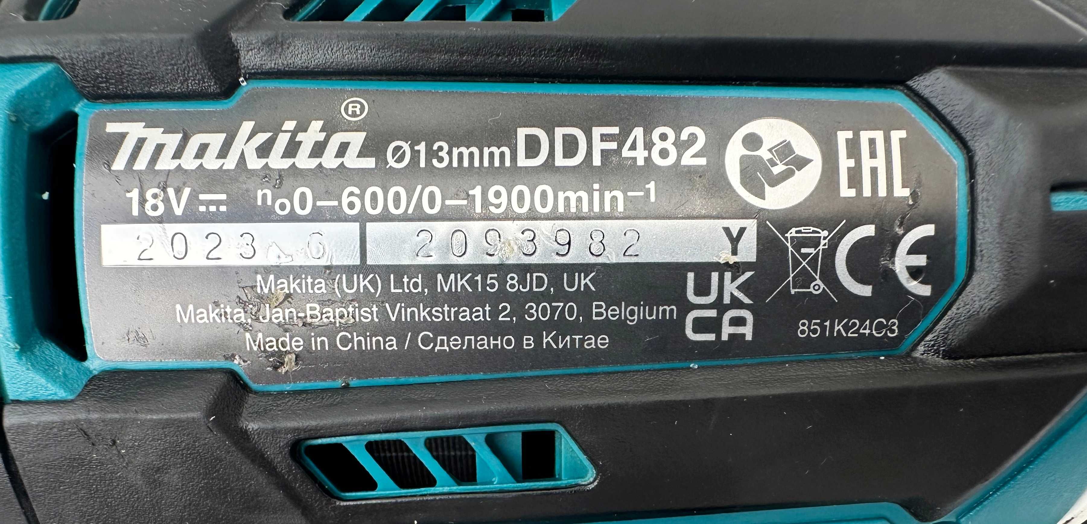 Makita DDF482 - Акумулаторен винтоверт 18V 2023г. като нов!