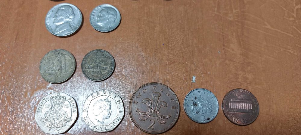 Monede vechi romanesti si straine (116) + 3 bancnote : intre 1914-2005