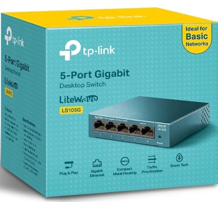 Switch TP-Link Desktop cu 5 porturi 10/100/1000Mbps, LS105G