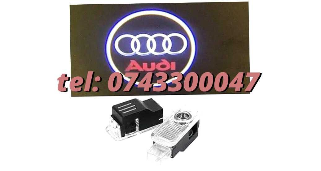 Set Lampi Led Holograme Proiectoare Logo Portiera Audi A3 A4 A5 A6 Q3