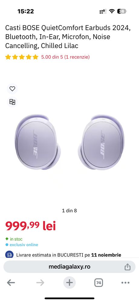 Bose quietcomfort earbuds 2024 noi sigilate originale