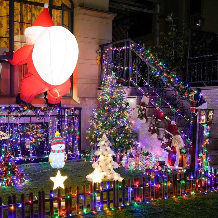 Соларни коледни лампички 10м 100 LED многоцветни 8 шоу програми