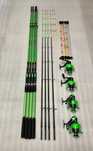 SET 4 Lansete Feeder Dunare FL AQUA FORCE 200g 3.00m + 4 Mulinete QC50