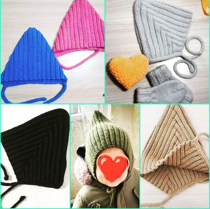 Шапочки "Эльф " .Вязаные.На заказ.