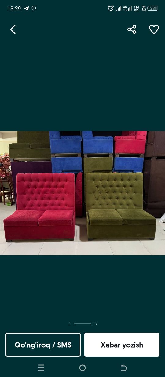 Kafe va restoranlar uchun mebellar