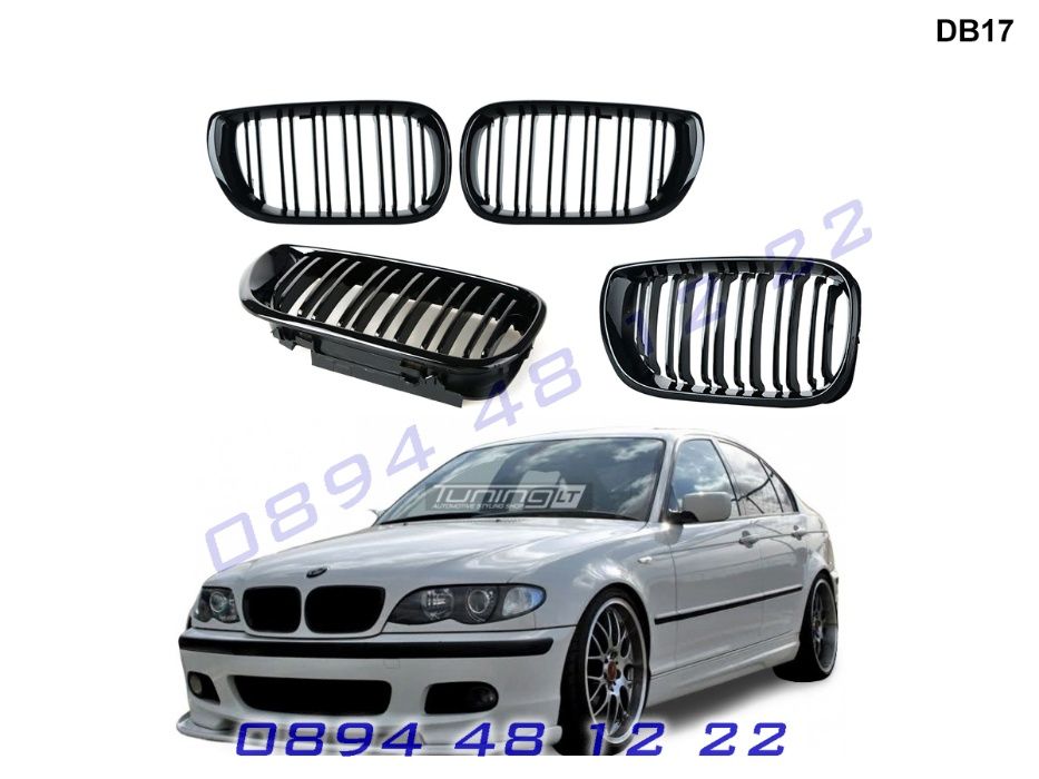 Двойни M3 M Бъбреци Решетки BMW E46 FACE Седан Комби БМВ Е46 Гланц М3