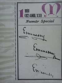 Revista Manuscriptum, nr. 82, anul XXII, 1991, Numar Special Eminescu