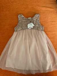Rochie cu paiete 	Zara	roz	7-8 ani(128 cm)