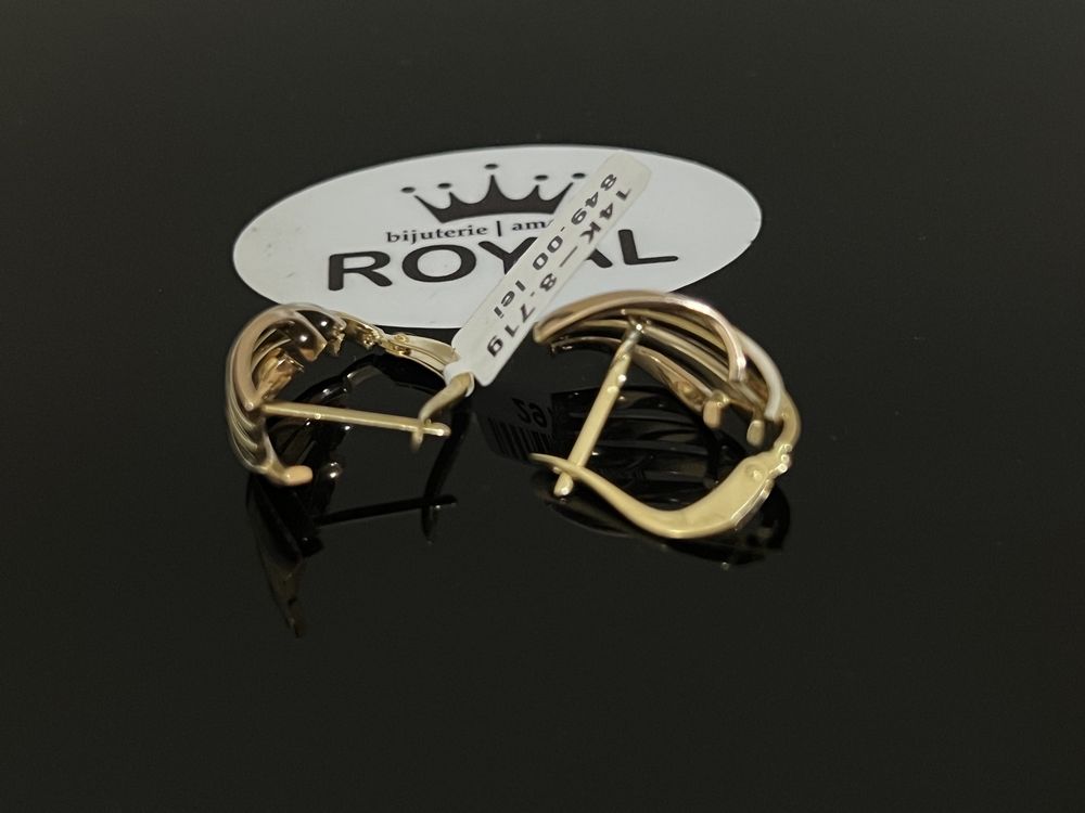 Bijuteria Royal CB : Cercei dama aur 14k 3,71gr 2cm