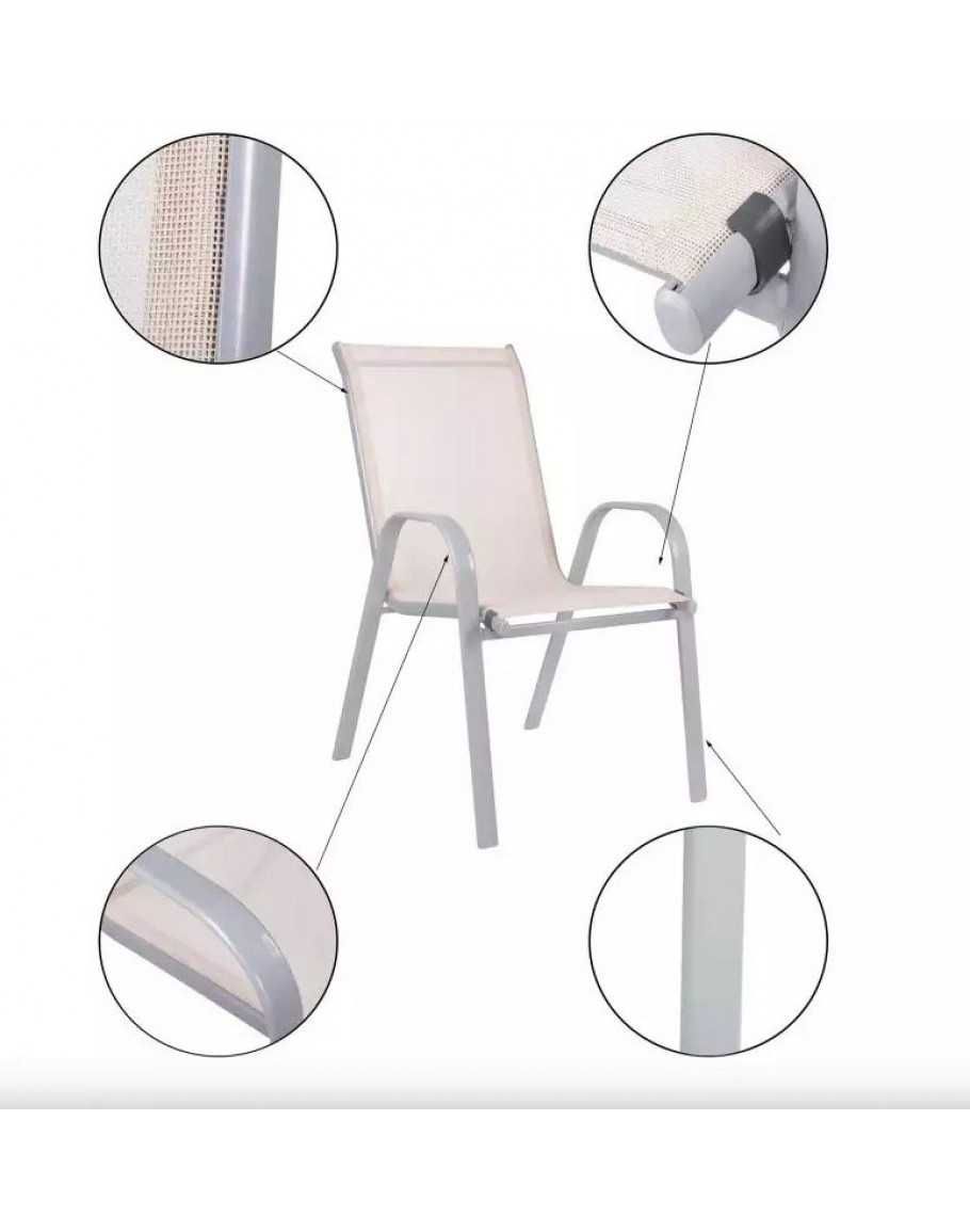 Градински стол с метална конструкция и текстилна седалка 121247 / 930