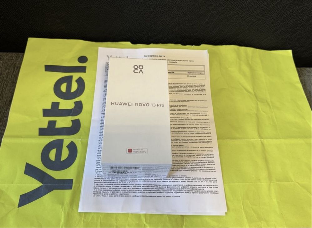 ЗАПЕЧАТАН 512GB Huawei Nova 13 Pro Yettel Гаранция 3г. 2028 Black