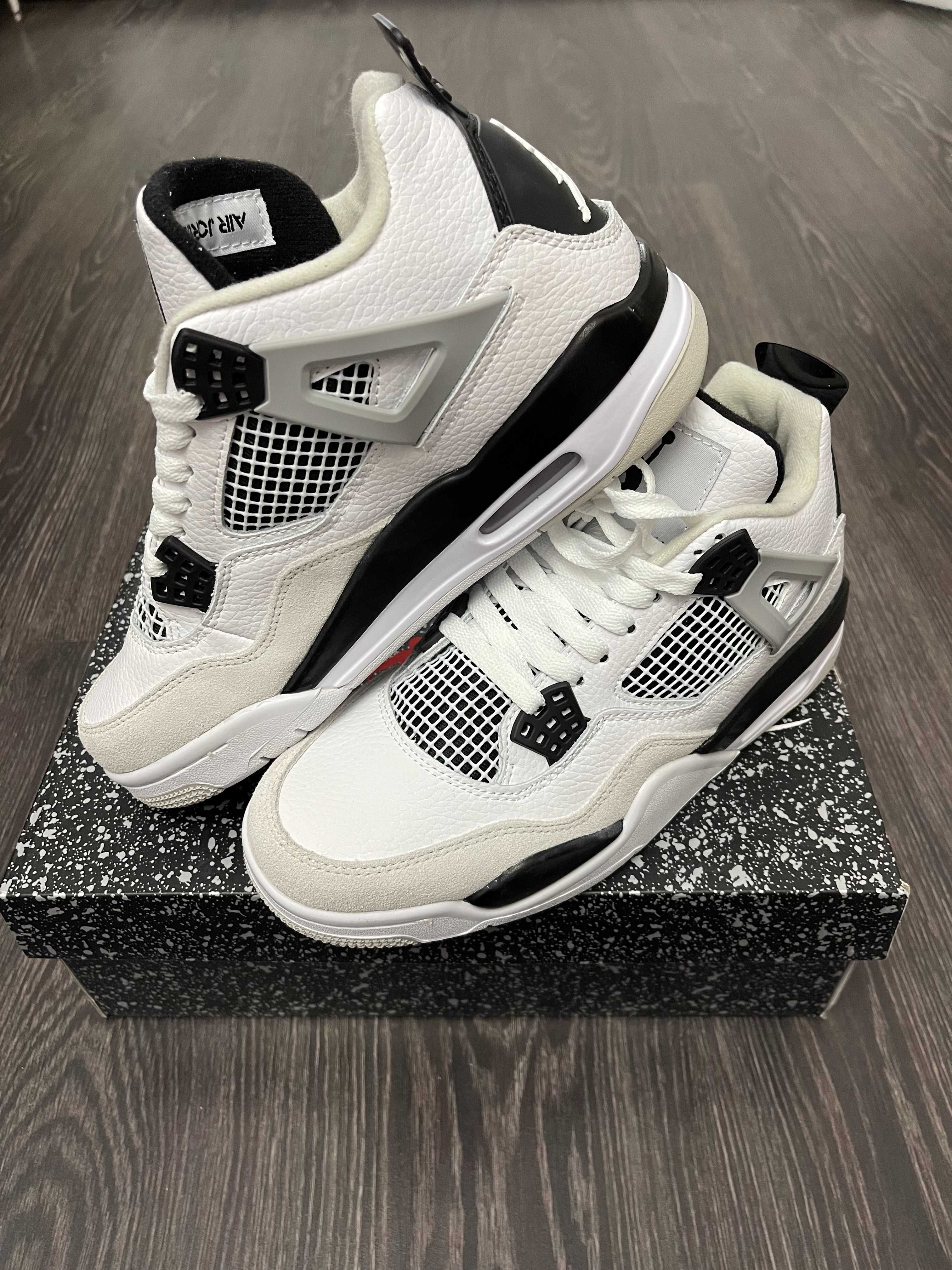 Adidasi JORDAN 4 Retro Military Black - Produs NOU PREMIUM din Piele