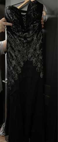 Платье вечернее в пол черное карен милан