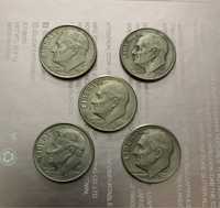 Набор монет One dime USA 5шт. Нумизматика
