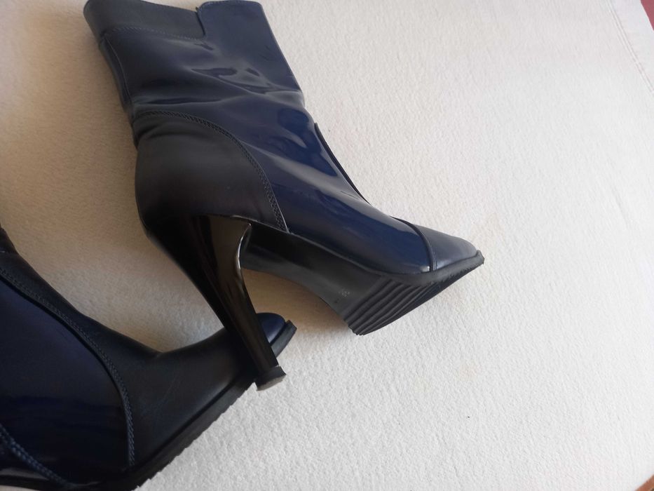 Botine piele naturala elegante cu toc Benvenuti