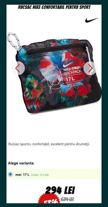 Rucsac geantă ghiozdan Nike original 17 L nou cu etichetă