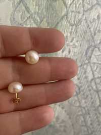 Cercei perle și aur 14k