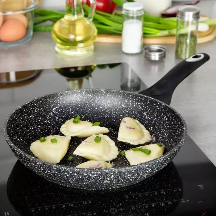 Tigaie din aluminiu, marmorata, gri, 24cm Klausberg