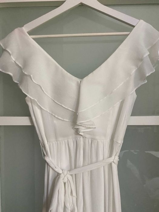 Rochie Alba, DKNY, Lunga, marimea 34/36, stil Zara/mango