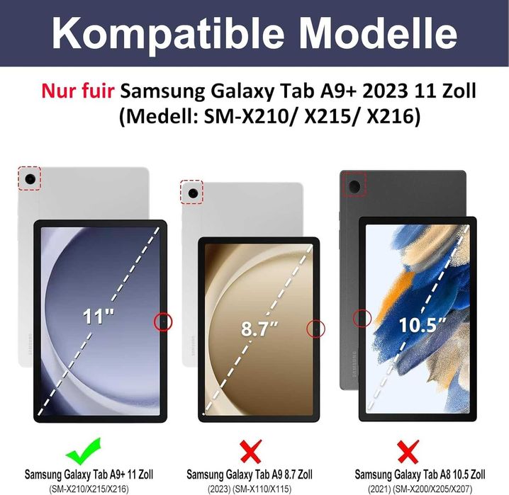 Кейс с клавиатура HOTLIFE за Samsung Galaxy Tab А9+ 11 инча 2023