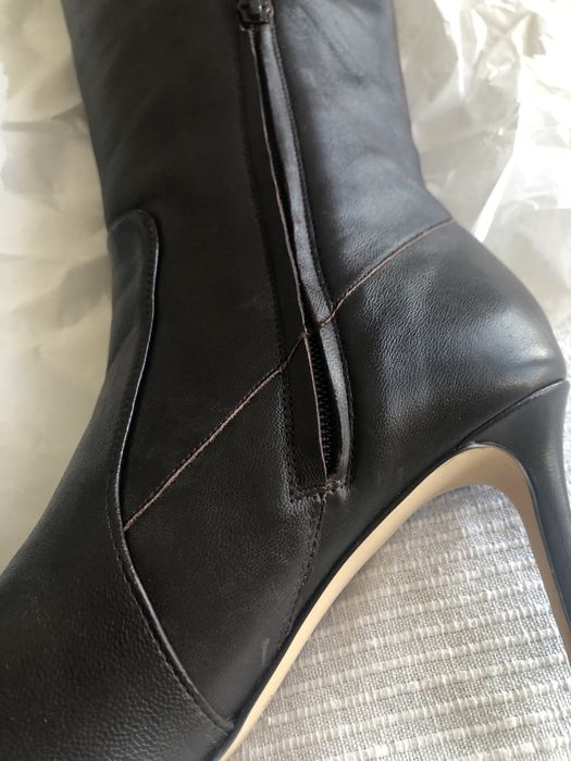 Cizme piele, marimea 38, maro - visiniu