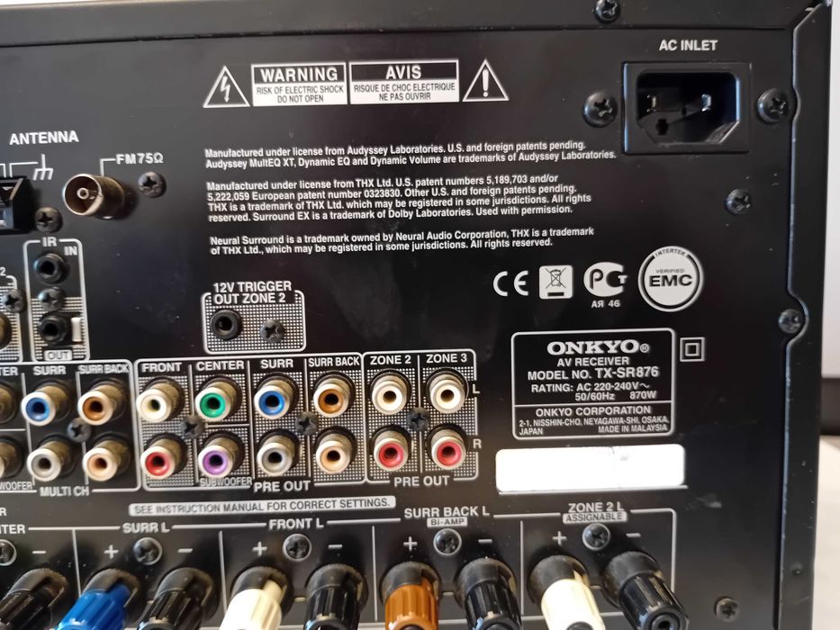 AVR Onkyo TX-SR876 monstru audio și video, putere reală